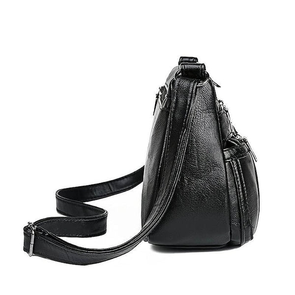 Crossbody Black Stylish Women's Bag – Faux Leather FashionChic