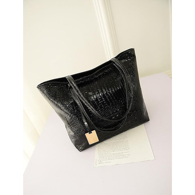Shoulder Leather Tote Women's Nylon PU Bag Outdoor FashionChic