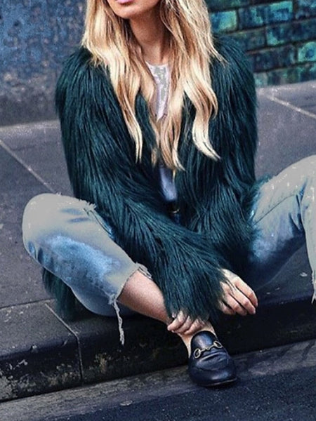 Leathers Warm Coat Women's Comfortable Fur Faux Furs FashionChic