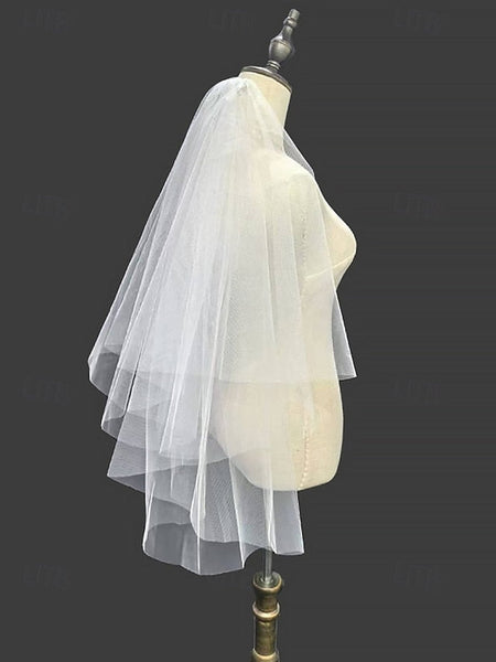 Veil Elegant Soft – Two-Layer Classic Bridal with Tulle FashionChic