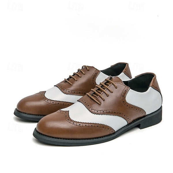White Brogue and Shoes Oxford in Wingtip Men's Two-Tone FashionChic