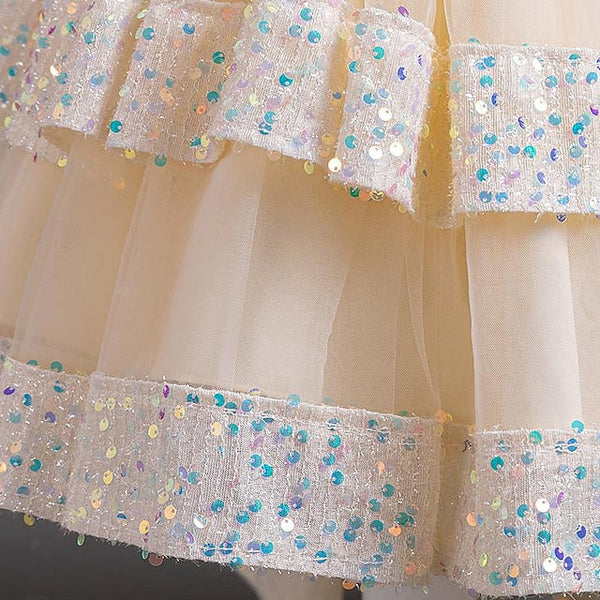 Kids Sleeveless Dress Flower Party Girl Girls' Sequin FashionChic