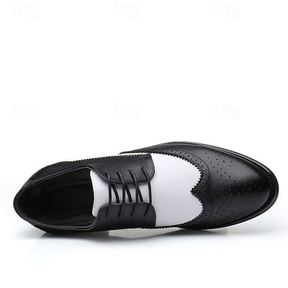 White Dress Brogue Black and with Oxford Shoes Men's FashionChic