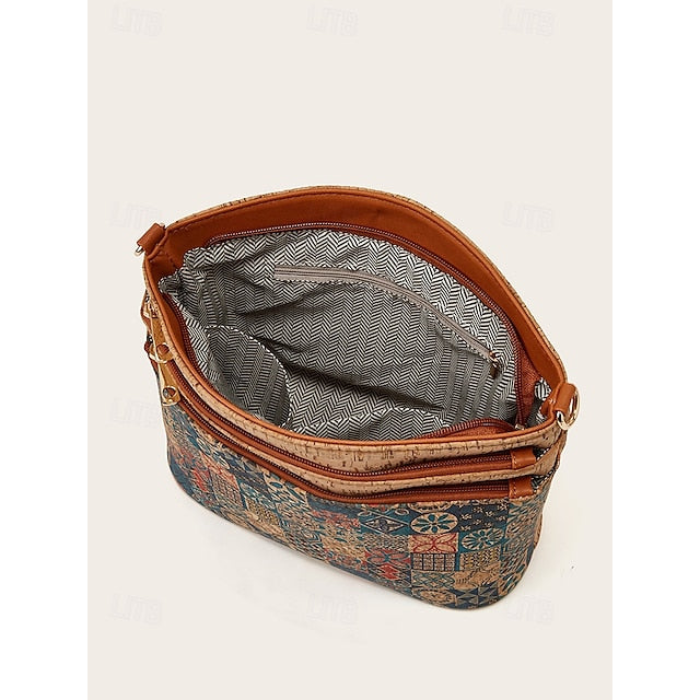 Geometric Patterns Vintage Boho Crossbody with - Lightweight Bag FashionChic
