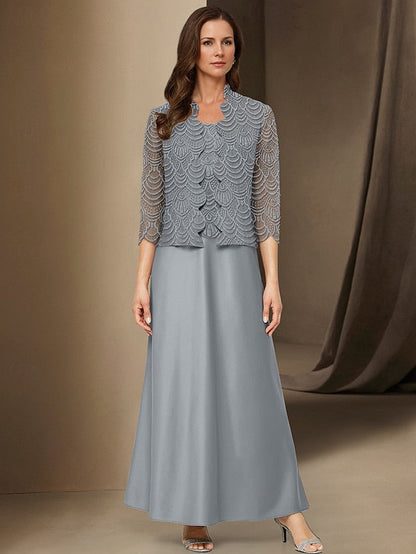 A-Line of Elegant 3 the Casual Mother Bride Piece Dress Simple FashionChic