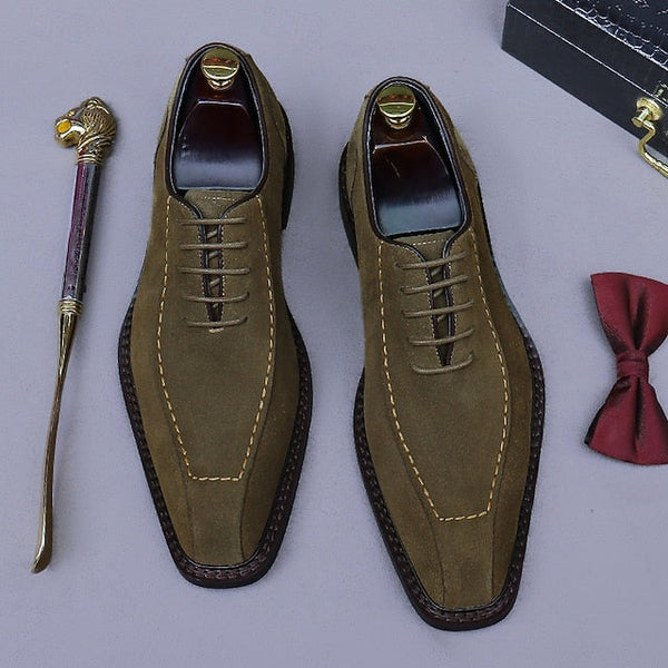 Derby Leather Genuine - Men's Suede Cowhide Classic Shoes FashionChic