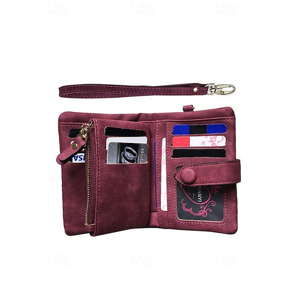 with Leather Women's Wrist Strap Faux Pink Wallet – FashionChic