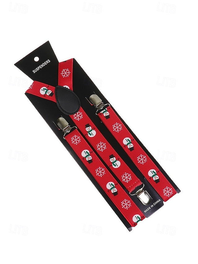 Snowman Christmas Suspenders with Men's FashionChic