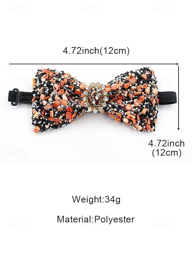 with Luxury Strap Men's – Tie Gemstone Adjustable Bow FashionChic