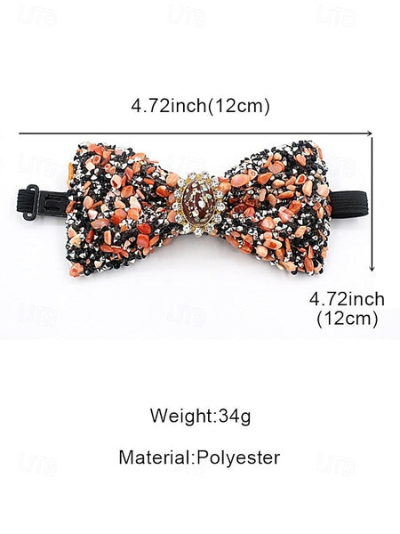 with Luxury Strap Men's – Tie Gemstone Adjustable Bow FashionChic