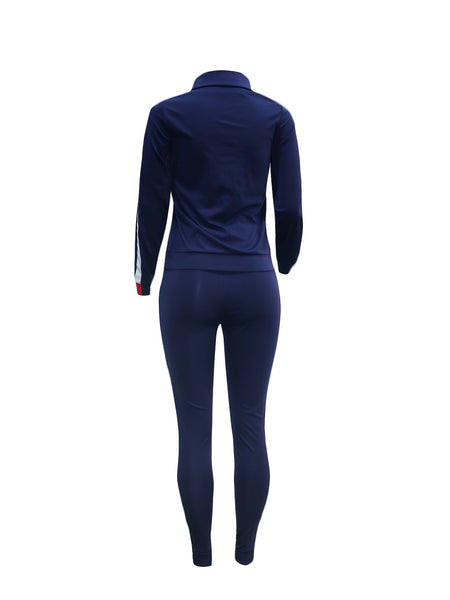 Striped Graphic 2 Piece Tracksuit Outfits LO7413 Furdela