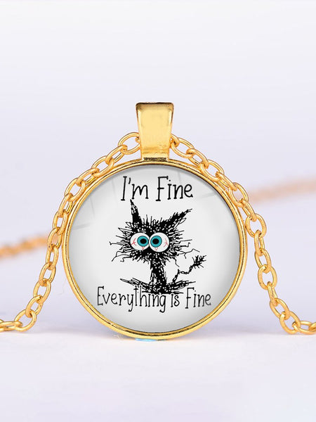 JFN I&#x27;M FINE Graffiti Time Jewel Necklace  QI117