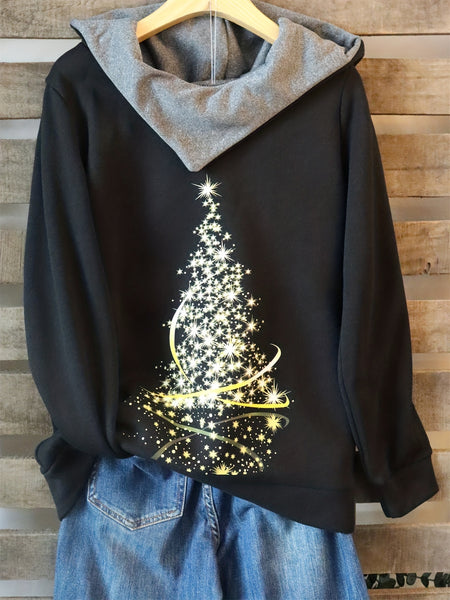 Christmas Tree Pattern Drawstring Hoodie PE5201 Furdela