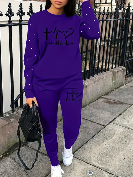 Graphic & Letter Print Two-piece Set HE5014 Furdela