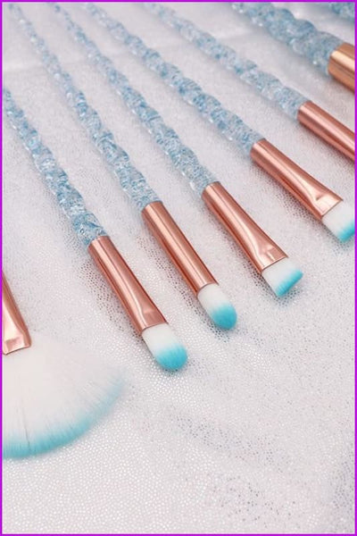 10pcs Blue Unicorn Makeup Brushes Set F322 - Furdela