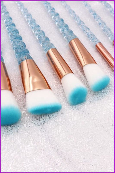 10pcs Blue Unicorn Makeup Brushes Set F322 - Furdela