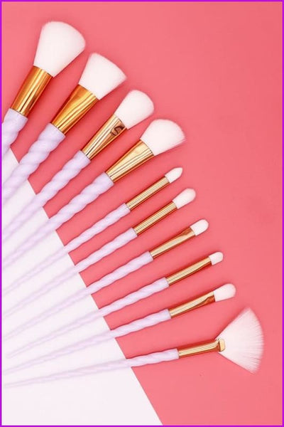 10pcs Unicorn Makeup Brush Set F14045 - Furdela