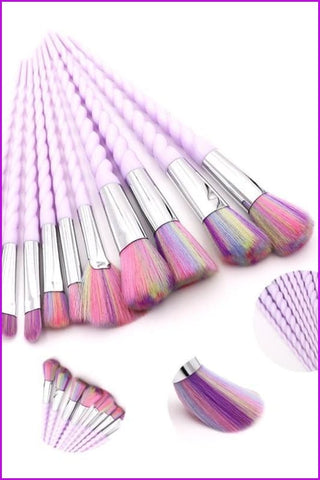 10pcs Unicorn Makeup Brush Set F14045 - Furdela