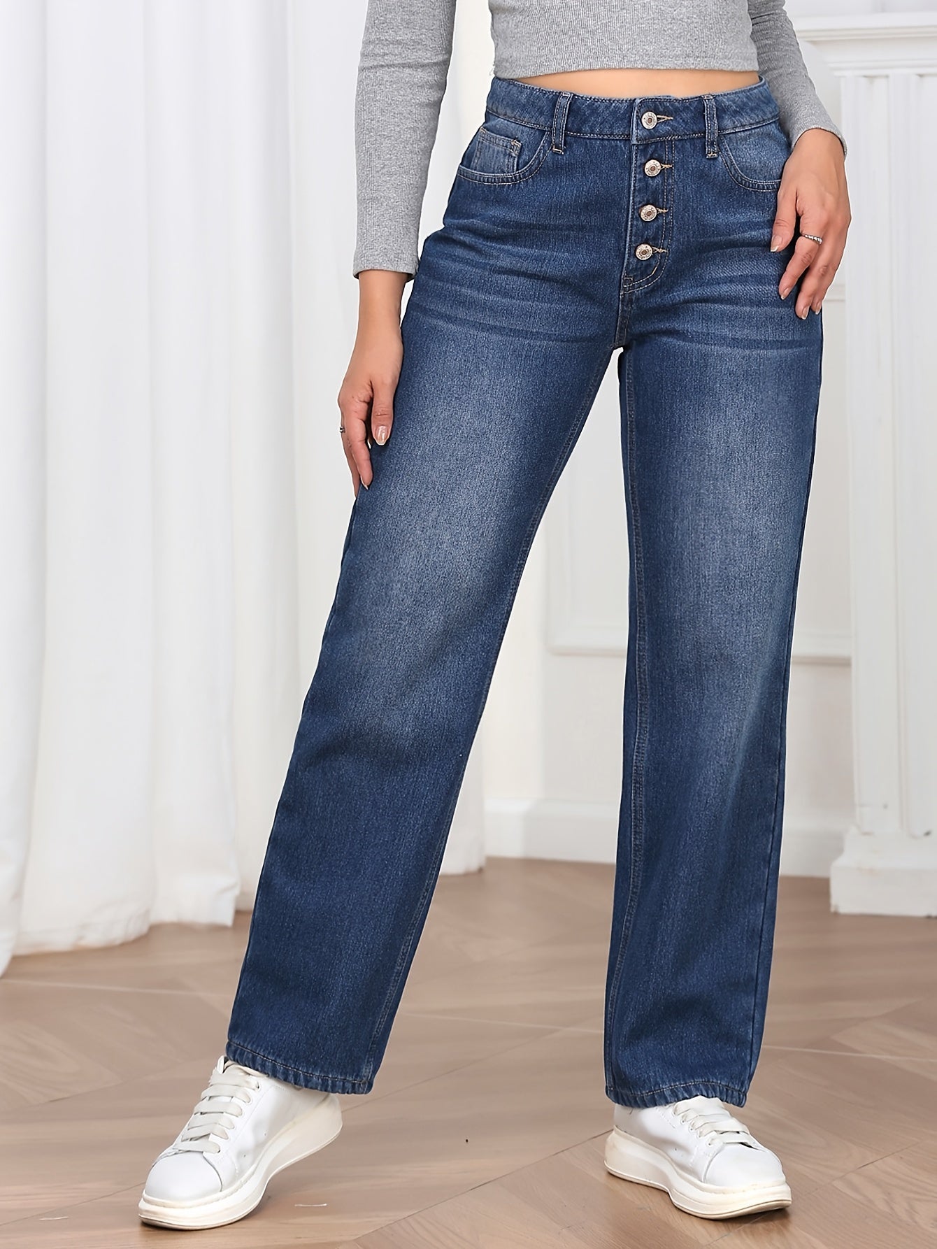 Fleece Liner Casual Straight Jeans TK7412 Furdela