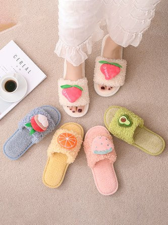 Cute Fruit Upper Plush Indoor Home Slippers VE30