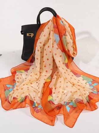 Boho Vacation Polka Dot Silk Scarf Spring Summer Beach Accessories VT80