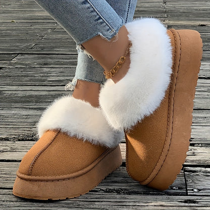 Fall Aesthetic Thermal Plush Lined Furry Snow Boots RG6710 Furdela