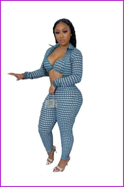2 Colors Grids Three Piece Set - Furdela