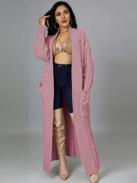 Long Length Cable Knit Cardigan TF8521 Furdela