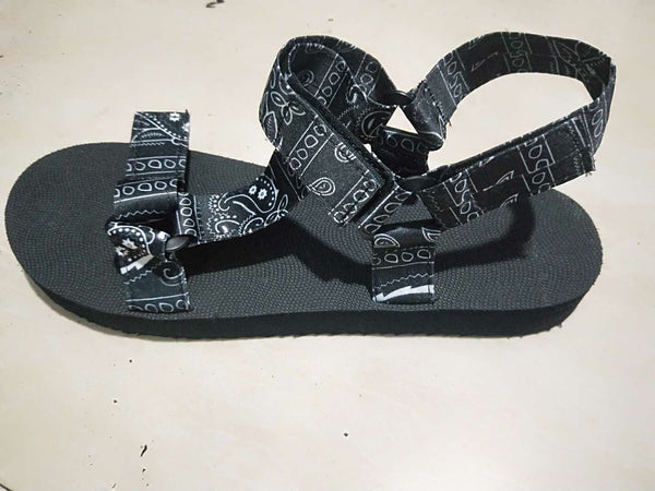 Scarf Pattern Low Heels Platform Hook&loop Shoes F780 - Furdela