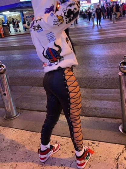 Street Hooded Collar Letter Print White Hoodie AR7091