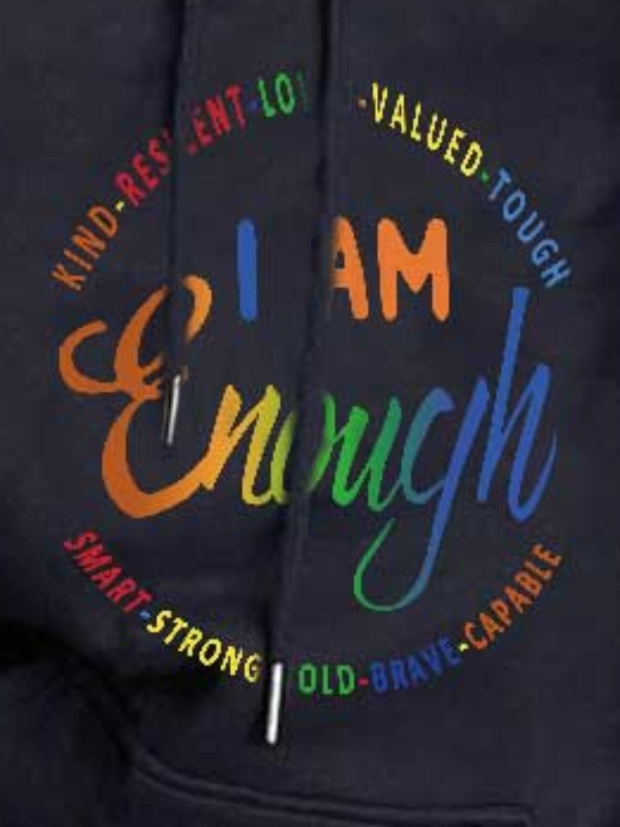 Letter Print Kangaroo Pocket Hoodie AC2041