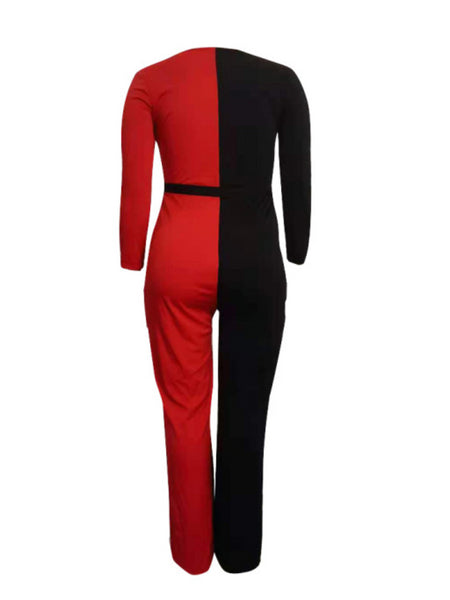 Plus Size Bandage Design Patchwork Jumpsuit BO2160