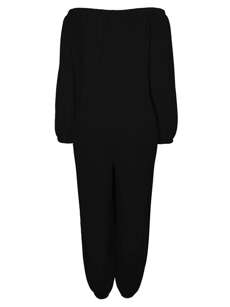 Plus Size Off The Shoulder Camo Print Cut Out Jumpsuit AR5022