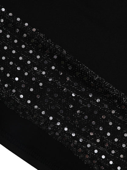 Plus Size Crop Top Sequined Pants Set BO2156