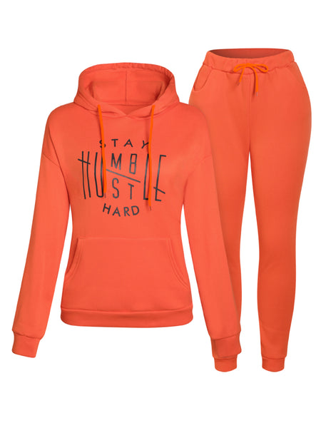 Hooded Collar Kangaroo Pocket Tracksuit Set AR50106