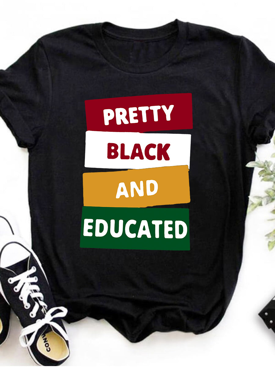 Lemon Melanin Made Letter Print T-shirt AR500
