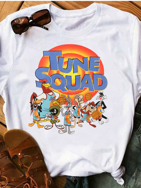 Plus Size Cartoon Letter Print Pants Set AR5056