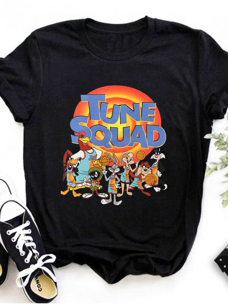 Plus Size Cartoon Letter Print Kangaroo Pocket Tracksuit Set AR7055