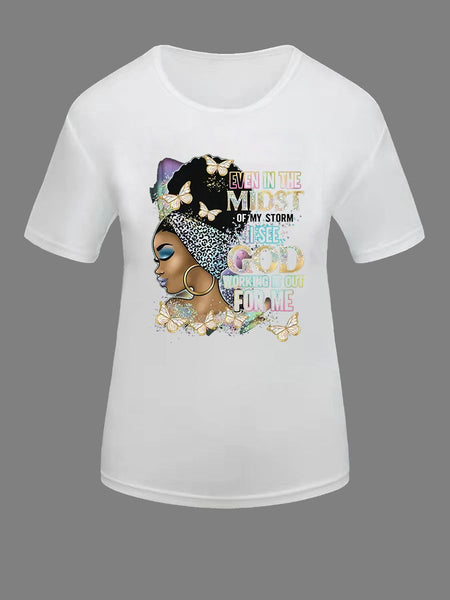 Figure Print Patchwork T-shirt BO5073 Furdela