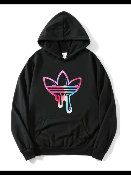 Plus Size Kangaroo Pocket Print Hoodie AR3085