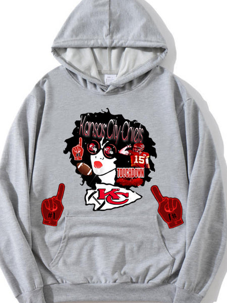 Plus Size Figure Letter Print Kangaroo Pocket Hoodie AR5041