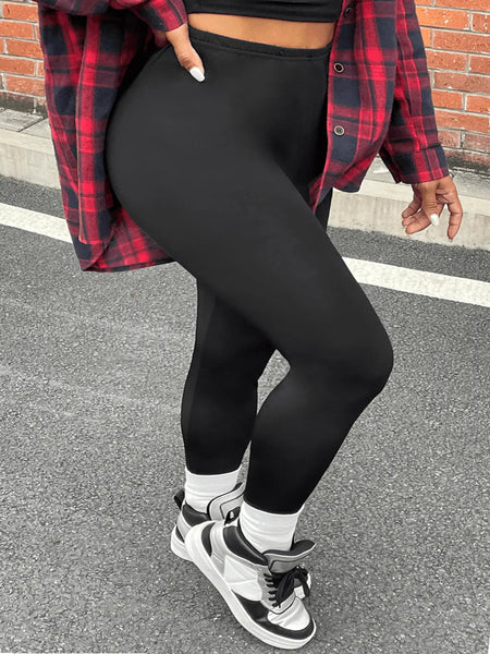 BASICS Plus Size High Waist Skinny Stretchy Leggings AR5066