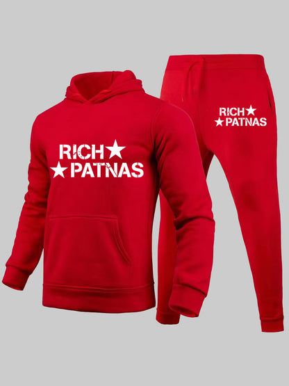 Men Star Letter Print Tracksuit Set AR70108