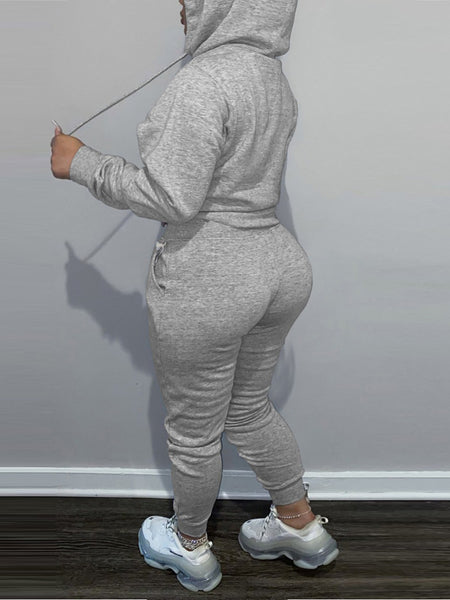 Plus Size Pink Letter Print Pants Set AR5057