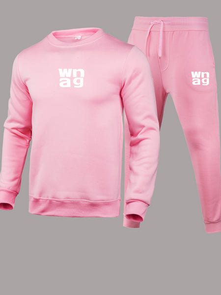 Letter Print Pocket Stretchy Tracksuit Set AR5084