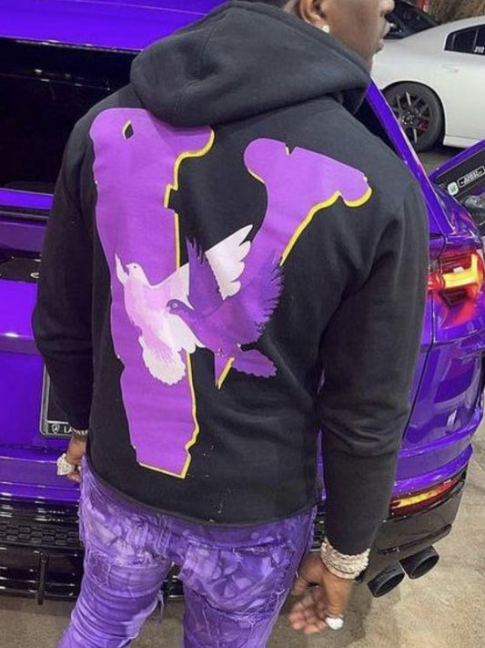 Men Figure Letter Print Hoodie BO5046 Furdela