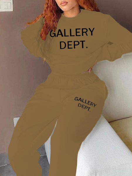 Letter Print Pocket Design Pants Set AR5062