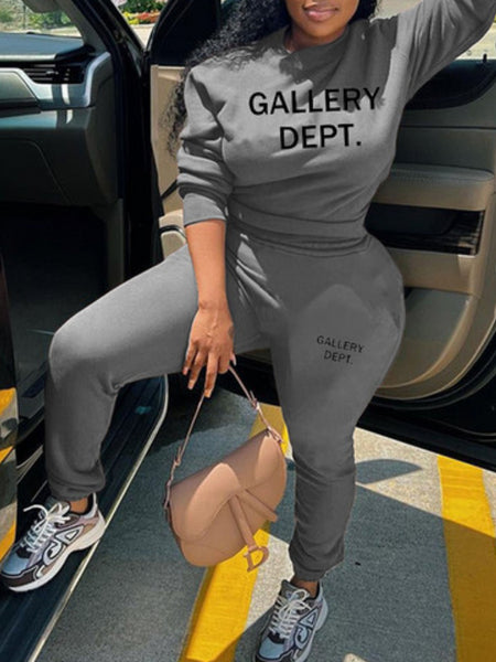 Letter Print Pocket Design Pants Set AR5062