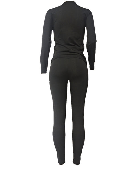 Letter Print Stretchy Pants Set AR5077