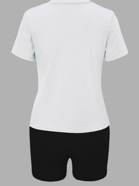 Drawstring Print Regular Two-piece Pants Set AT8053